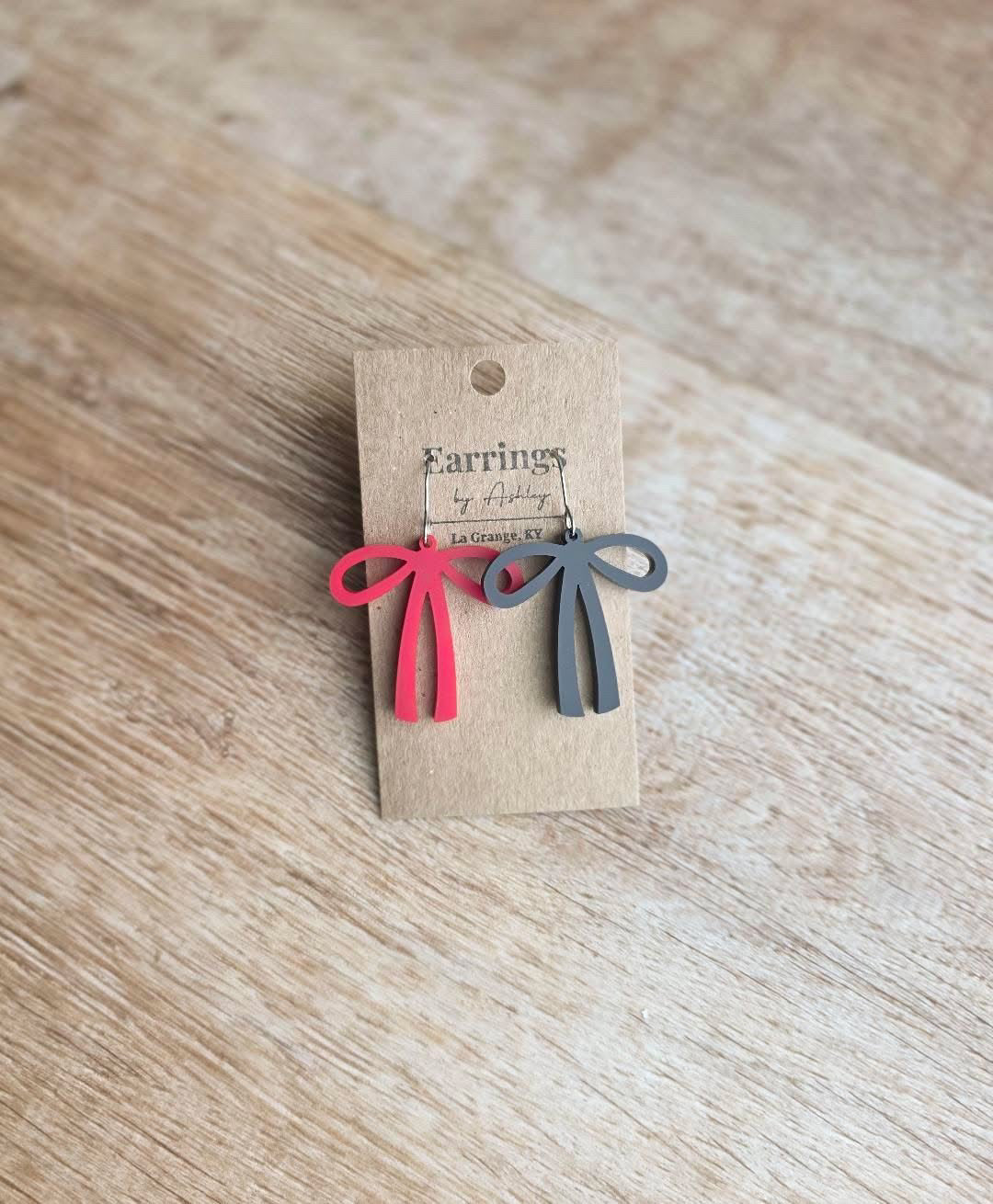 Game day Skinny bow earrings