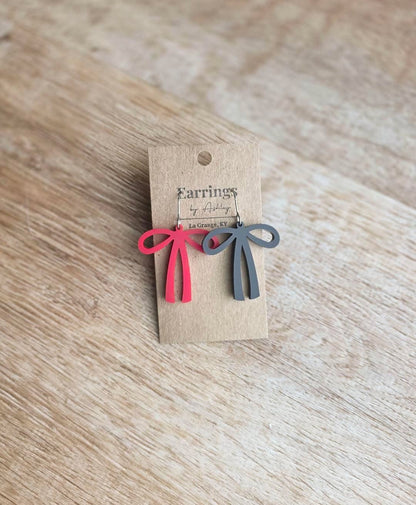 Game day Skinny bow earrings
