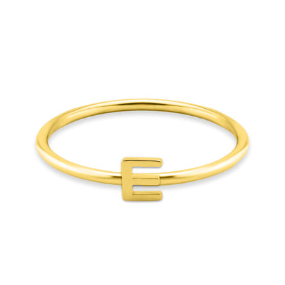 18k Gold Initial Letter Stacking Rings