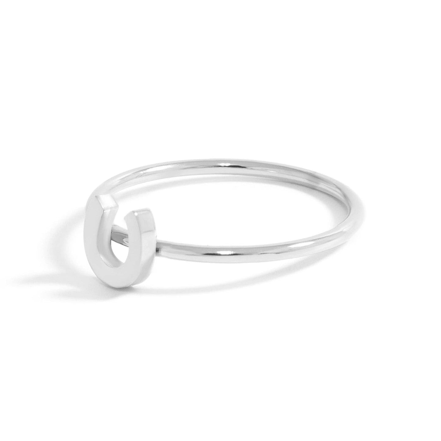 18K Gold PVD Stainless Steel Horseshoe Stacking Ring