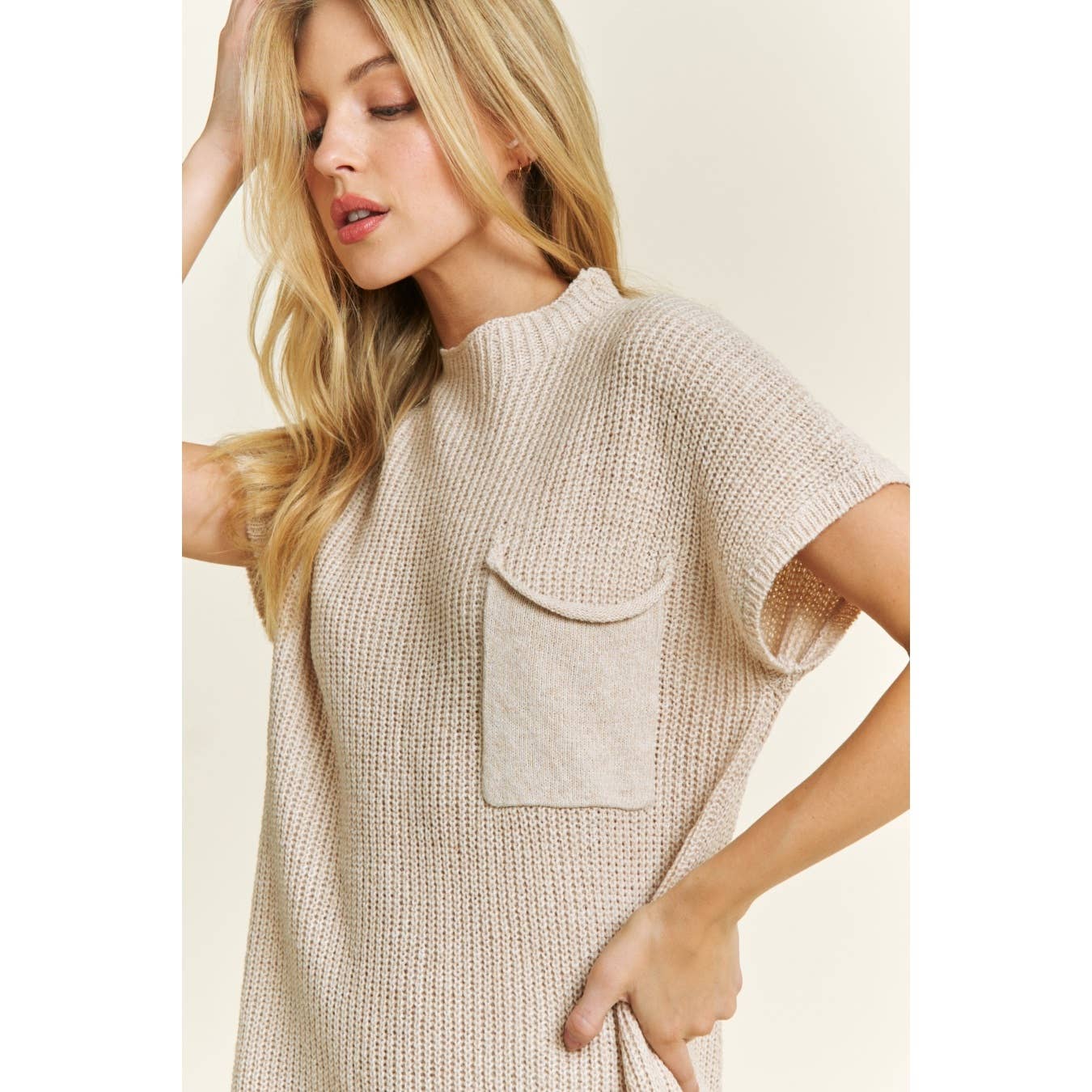 CLASSIC DROP SHOULDER SWEATER KNIT MINI DRESS
