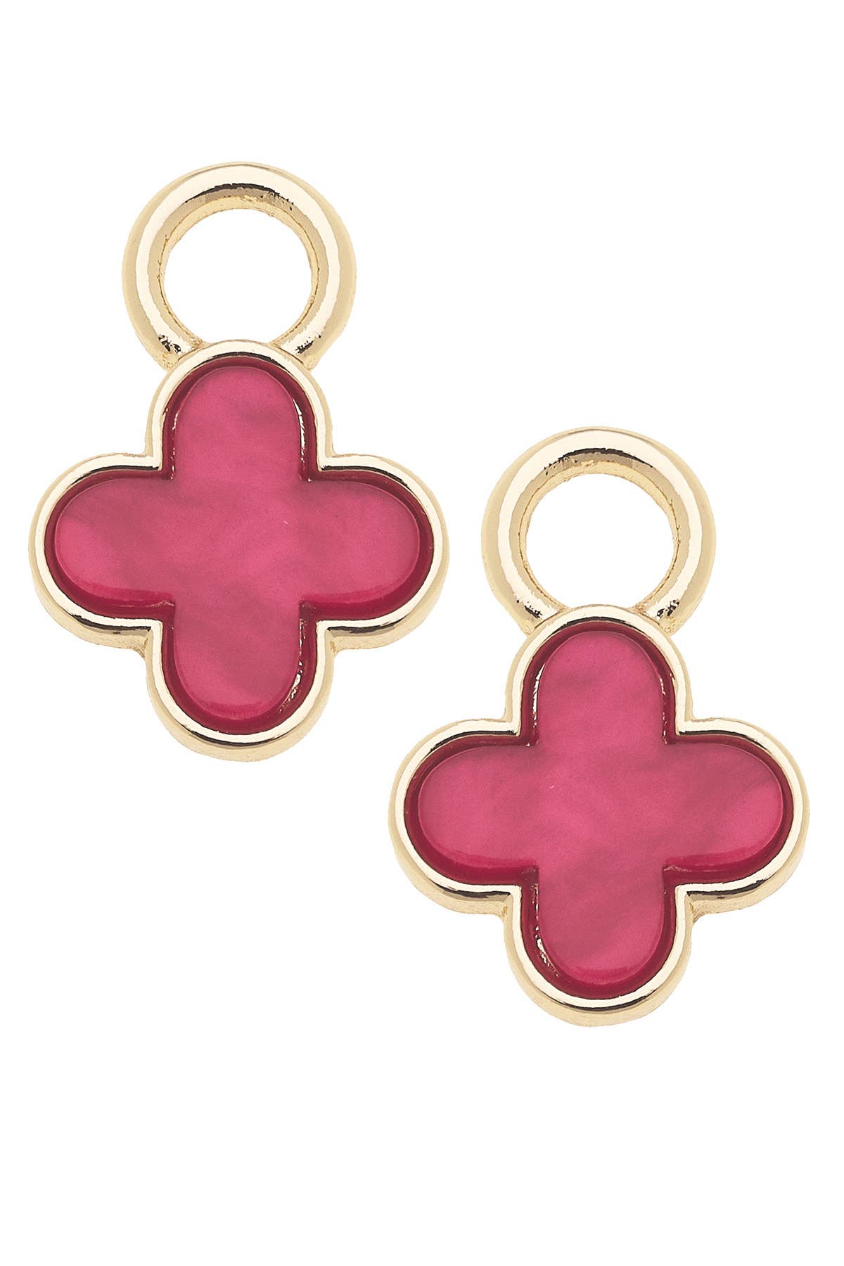 Marbled Enamel Clover Huggie Charm (Set of 2)