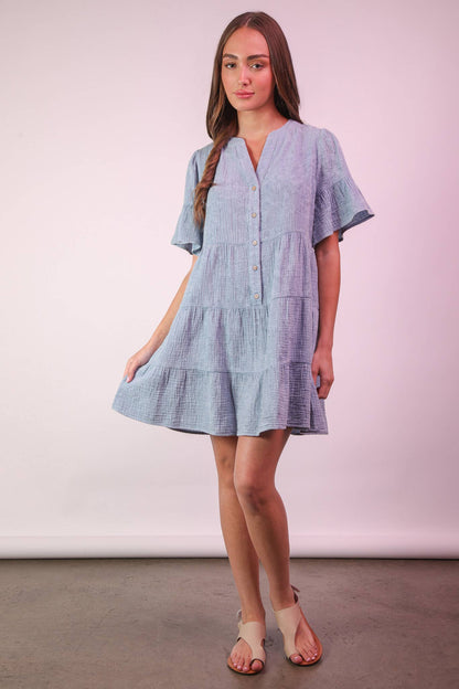 PLUS SIZE Mineral Washed Ribbed Knit Mini Dress