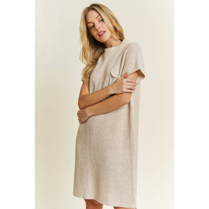 CLASSIC DROP SHOULDER SWEATER KNIT MINI DRESS