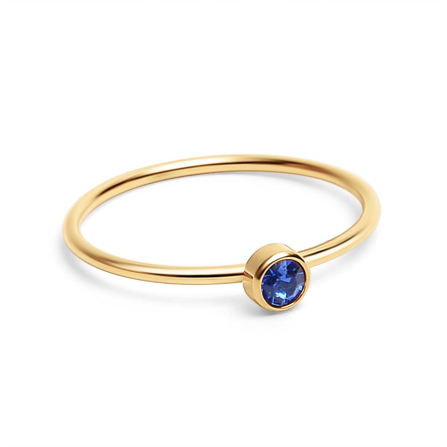 18K Gold Birthstone Stacking Ring