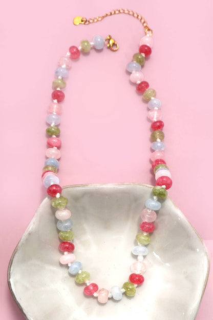 Natural Stone Semi-Precious Glass Mixed Necklace