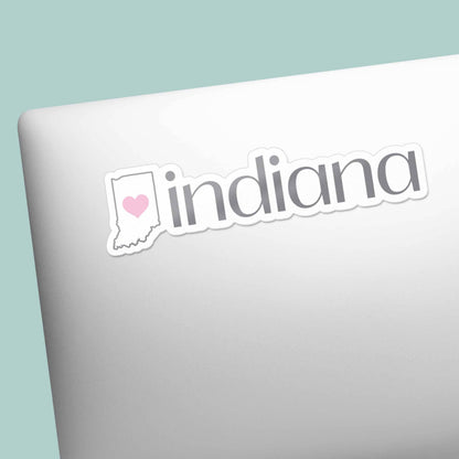 Indiana Heart Sticker - Cute Midwest Decals
