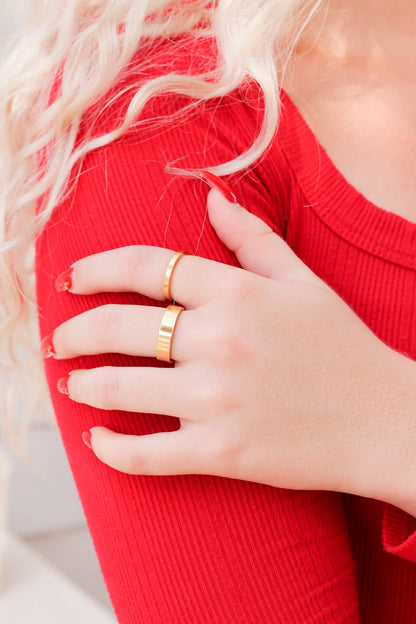 18K Gold Stainless Steel Blank Flat Band Ring
