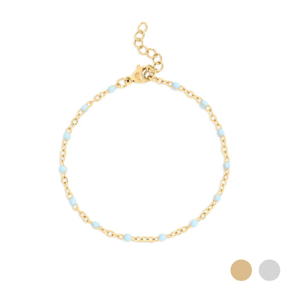 18K Gold PVD Stainless Steel Turquoise Confetti Bracelet