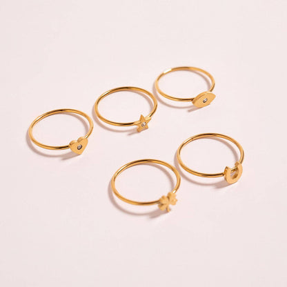 18K Gold PVD Stainless Steel Horseshoe Stacking Ring