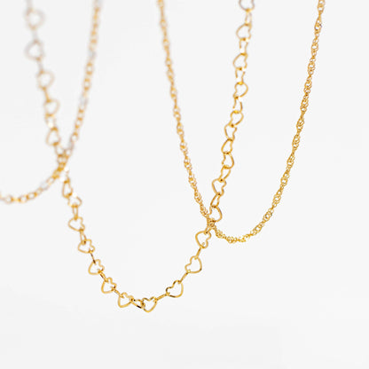 18K Gold PVD Stainless Steel Singapore Chain Necklace