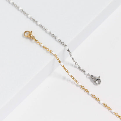 18K Gold PVD Stainless Steel White Confetti Chain Bracelet
