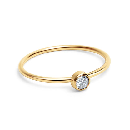 18K Gold Birthstone Stacking Ring