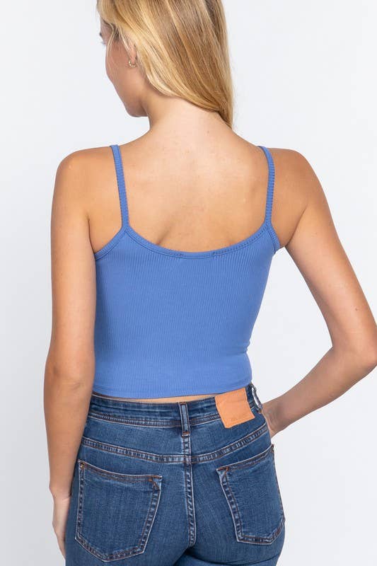Sweetheart Neck Heavy Rib Knit Cami Top
