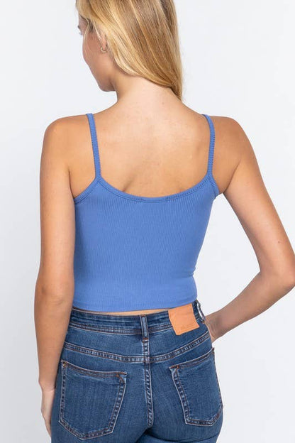 Sweetheart Neck Heavy Rib Knit Cami Top