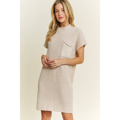 CLASSIC DROP SHOULDER SWEATER KNIT MINI DRESS
