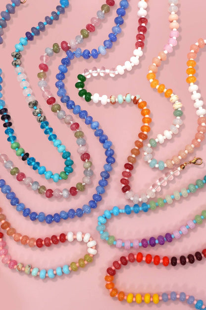 Natural Stone Semi-Precious Glass Mixed Necklace