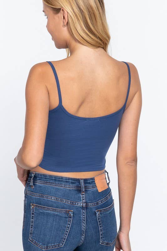 V-neck W/removable Bra Cup Cotton Spandex Cami